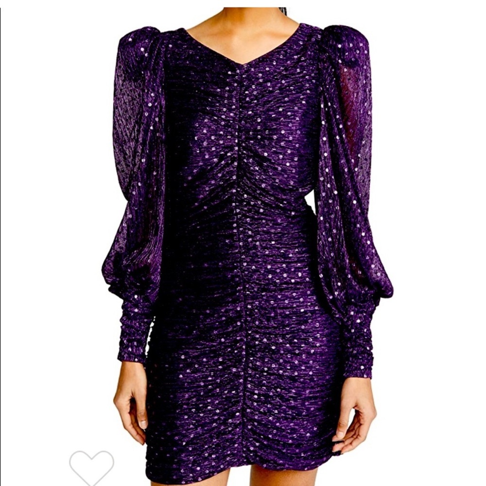 For Love And Lemons Sparkling Purple Long Sleeve Dress